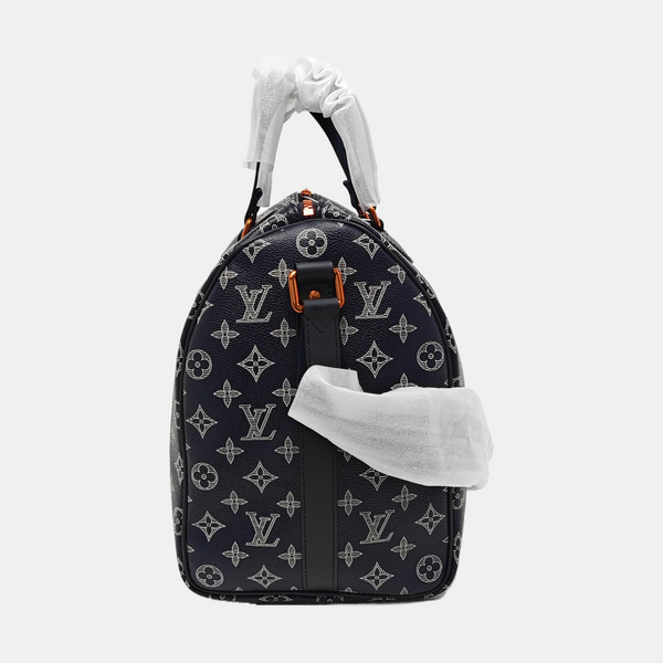 Coated Canvas Shoulder Bag Blue