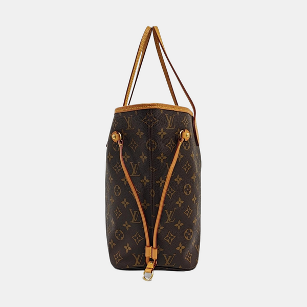 NEVERFULL MM Monogram Coated Canvas Brown