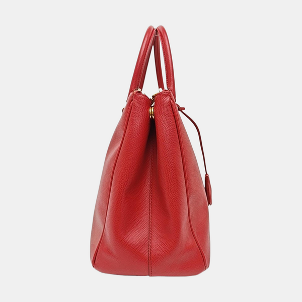 Galleria Large Saffiano Calfskin Red