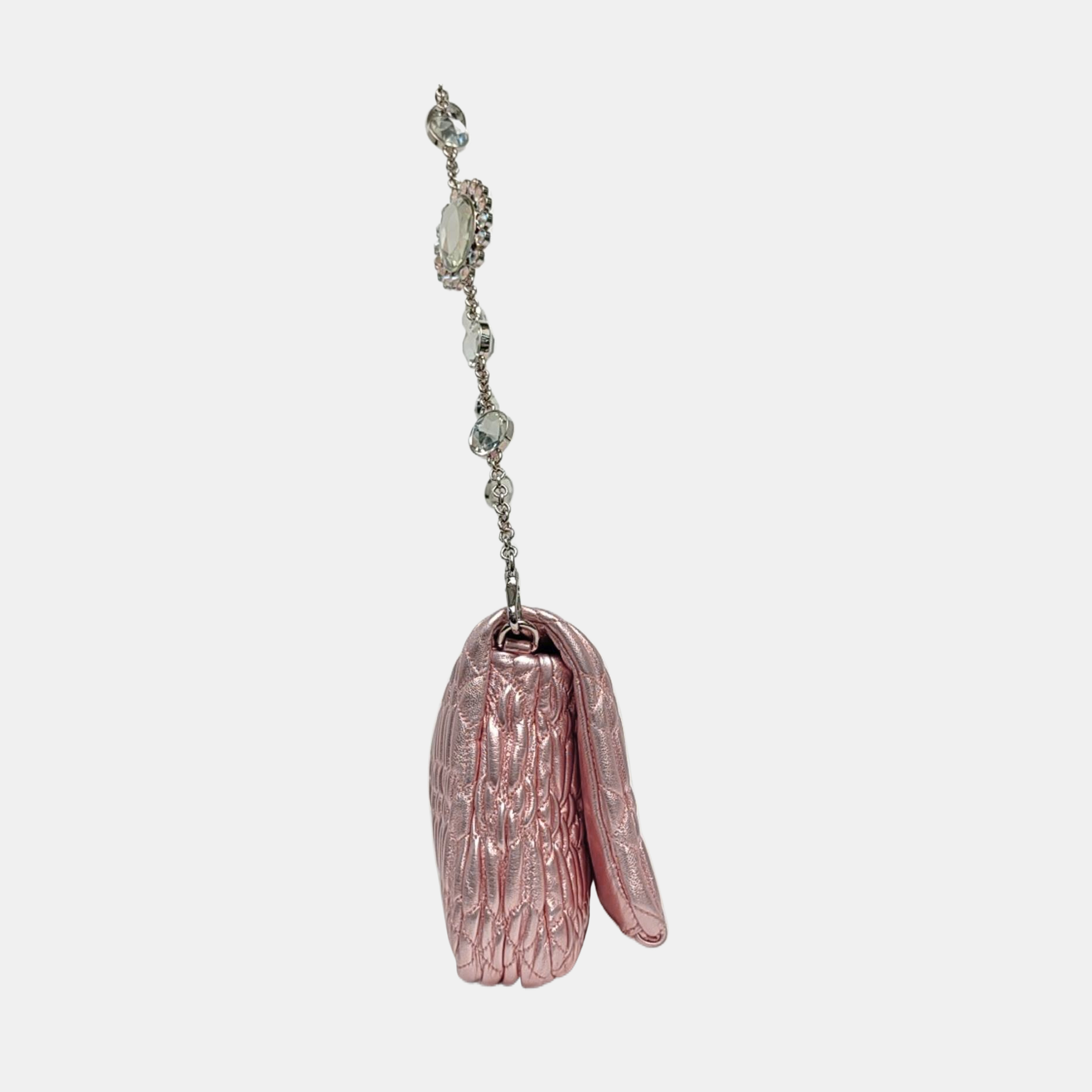 Crystal Quilted Lambskin Pink