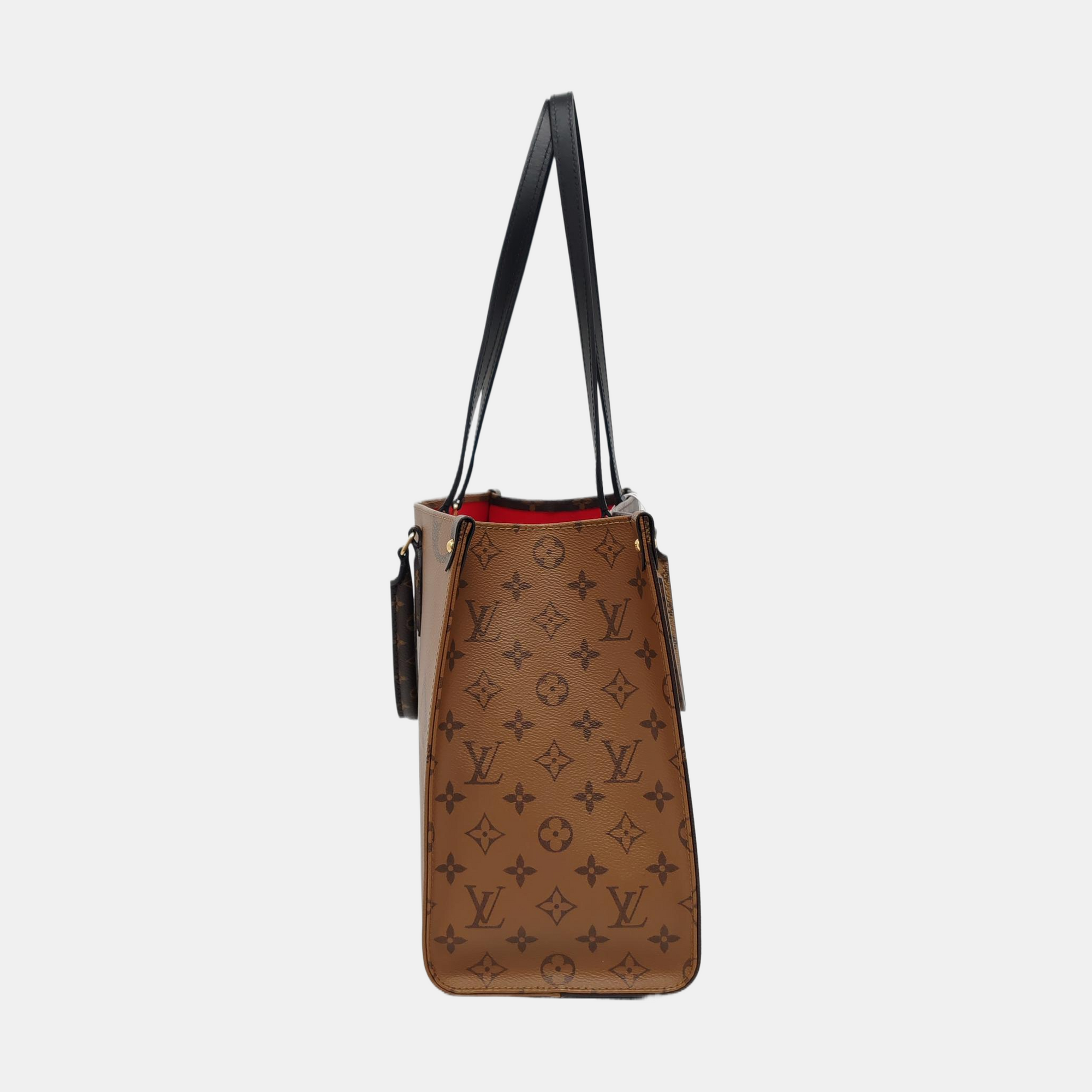 Authenticated pre-owned  ONTHEGO MM Monogram Coated Canvas Brown - Tote Bag at Looply