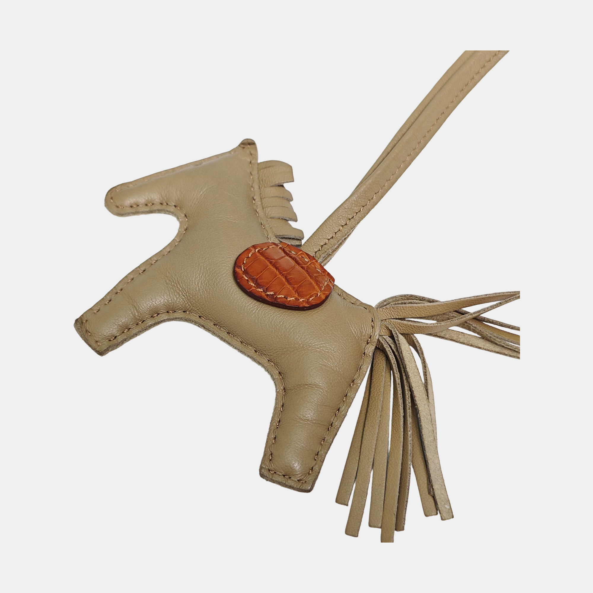 Leather Bag Charm Brown