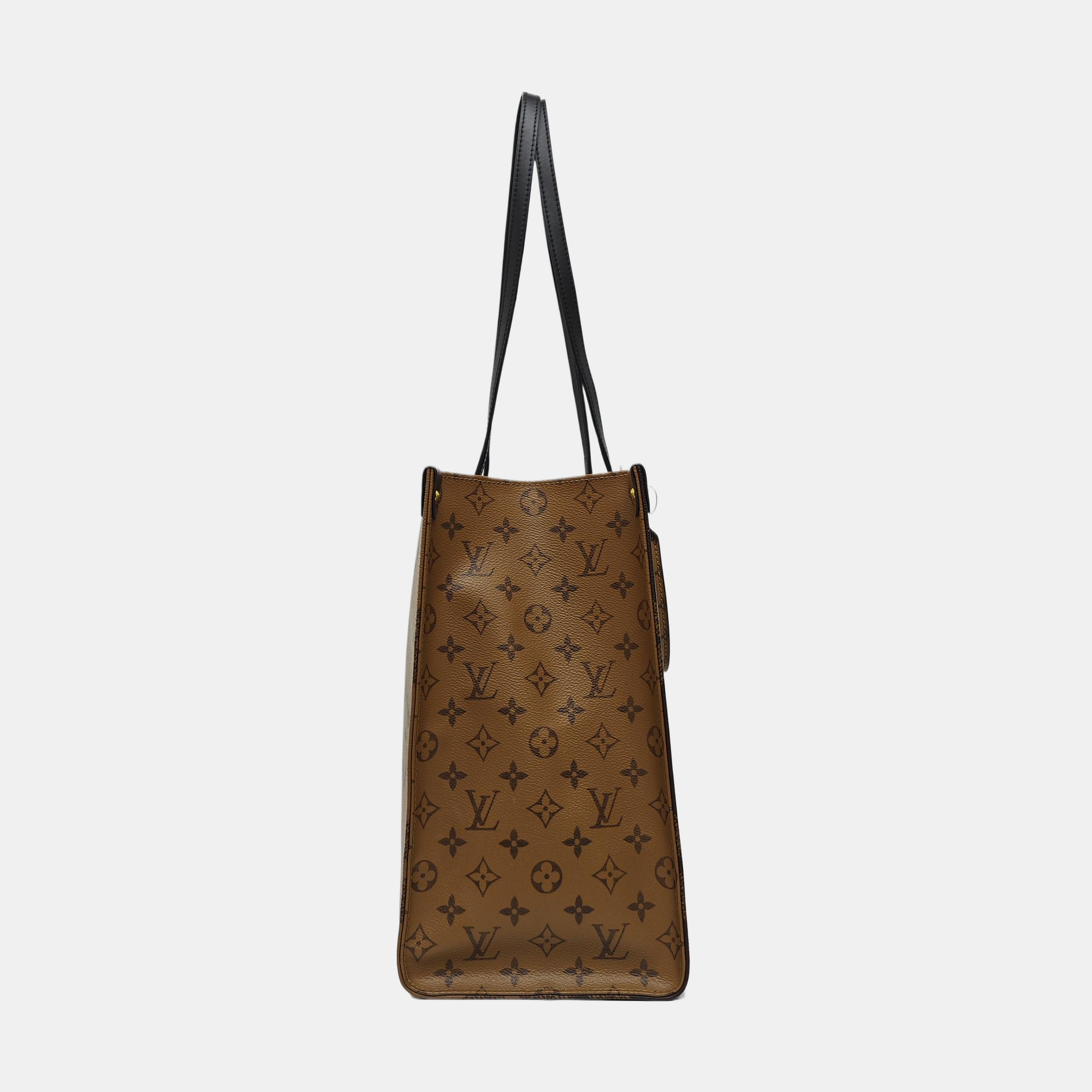 Authenticated pre-owned  ONTHEGO GM Monogram Coated Canvas Brown - Tote Bag at Looply