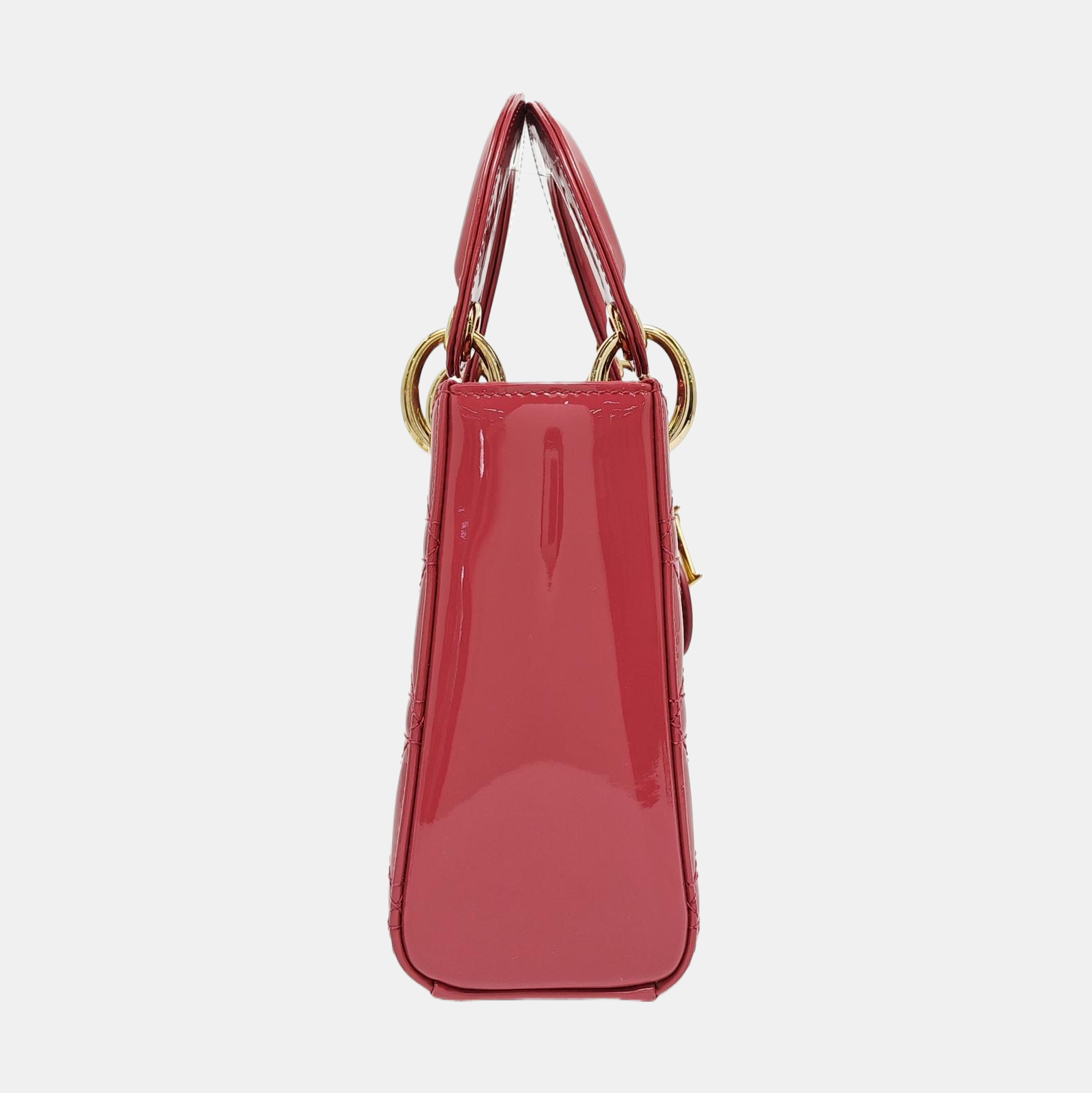 Lady Dior Mini Cannage Patent Leather Pink