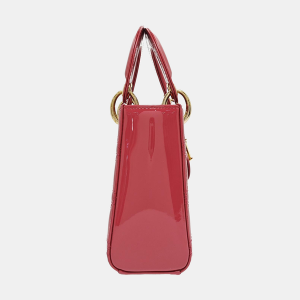 Lady Dior Mini Cannage Patent Leather Pink