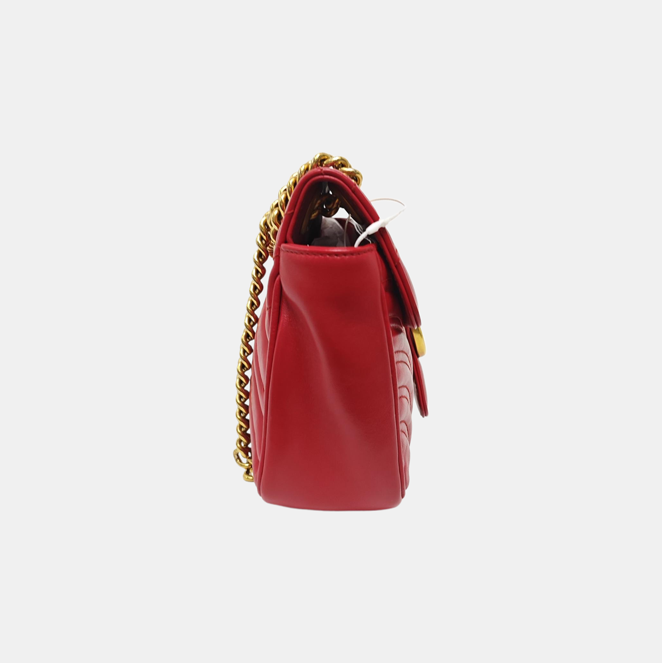 GG Marmont Medium Quilted Calfskin Red