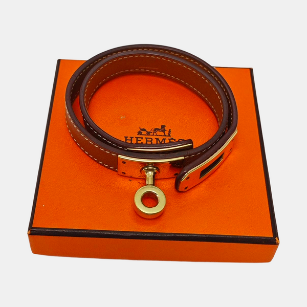 Pulsera Kelly de cuero marrón