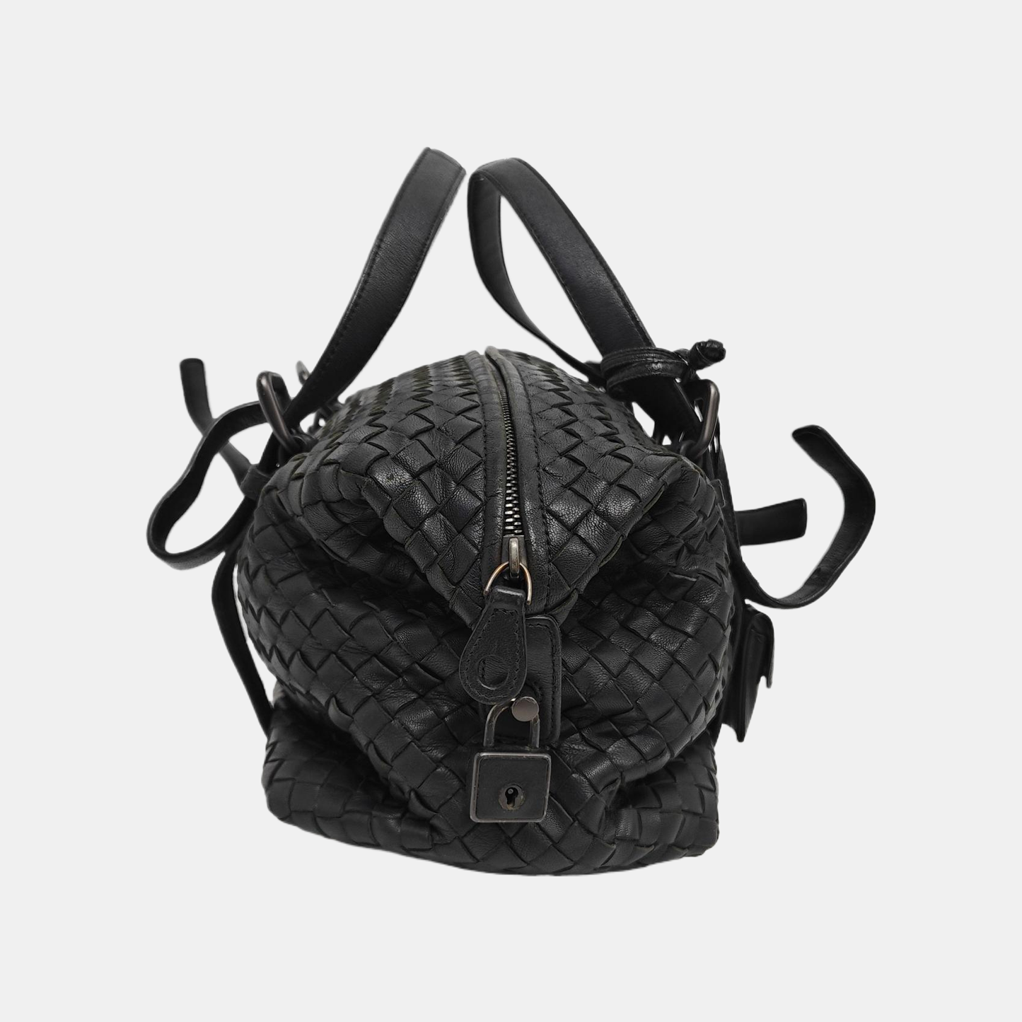 Lambskin Top Handle Bag Black