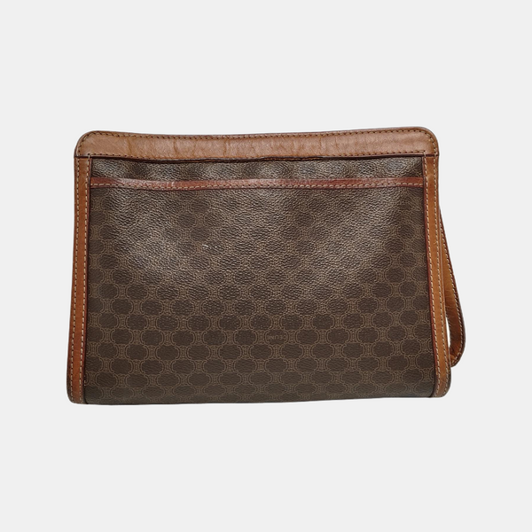 MACADAM CLUTCHES Coated Canvas Brown