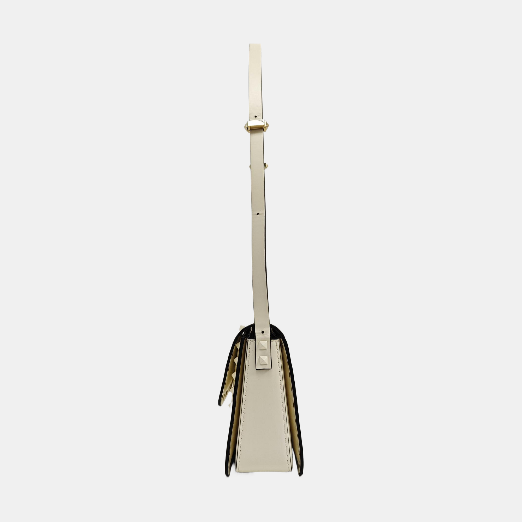 Rockstud Calfskin White
