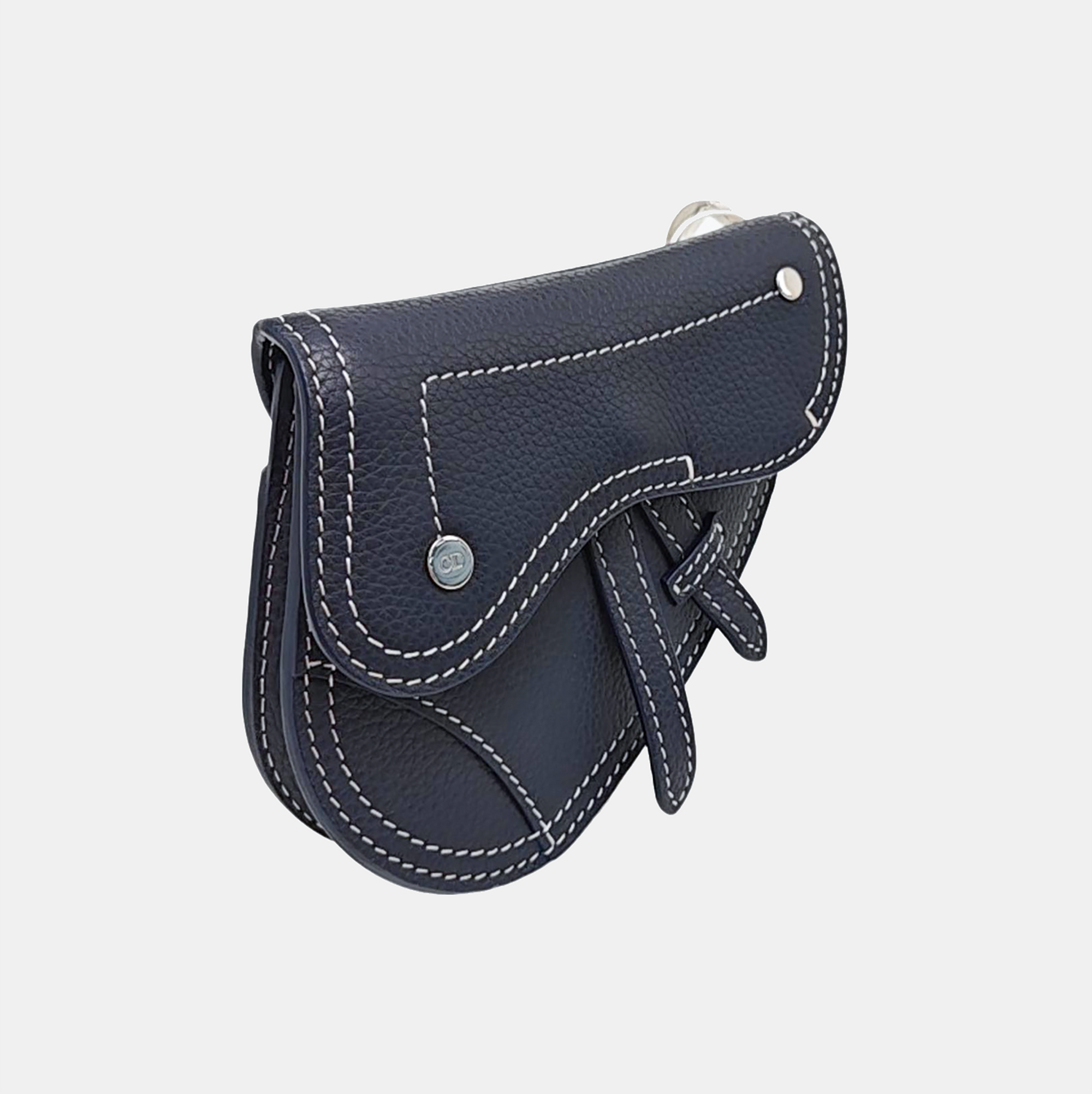 Saddle Mini Calfskin Blue Card Holder