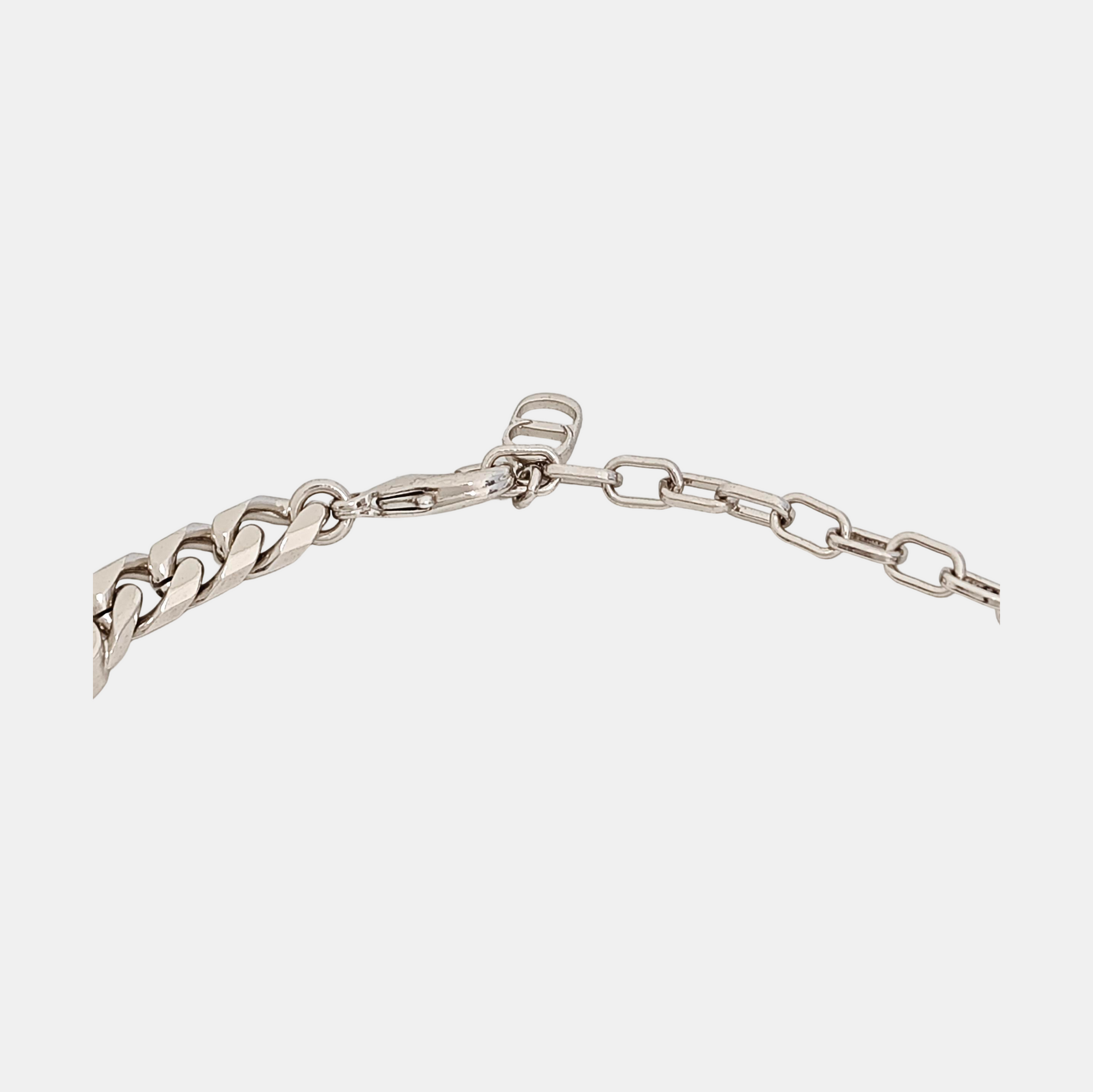 CD Icon Metal Silver Necklace