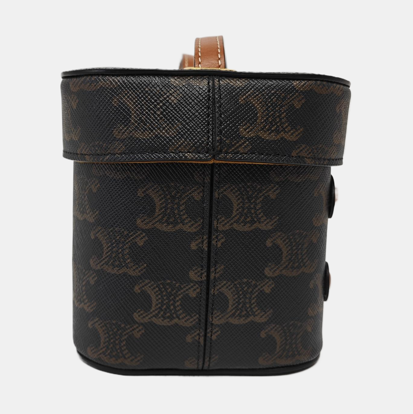 Coated Canvas Shoulder Bag Brown