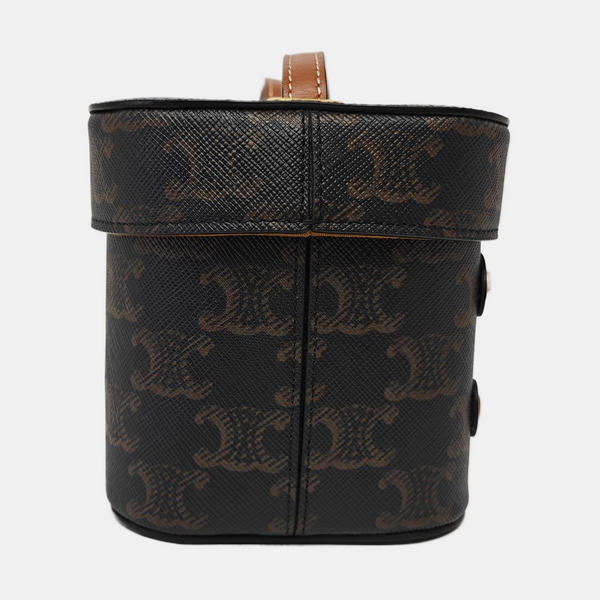Coated Canvas Shoulder Bag Brown