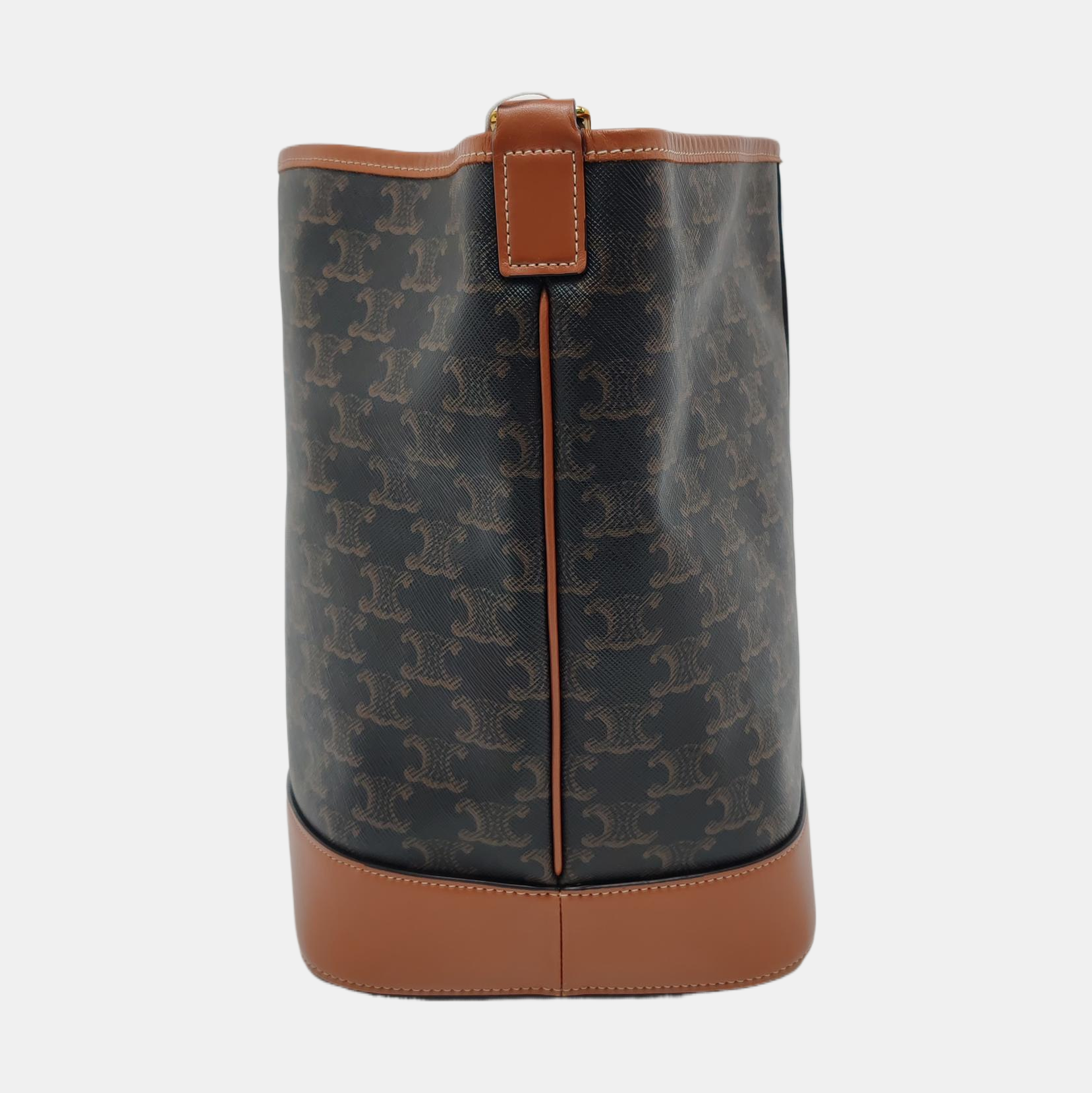 Authenticated pre-owned  TRIOMPHE CANVAS Medium Coated Canvas Brown - Bucket Bag at Looply