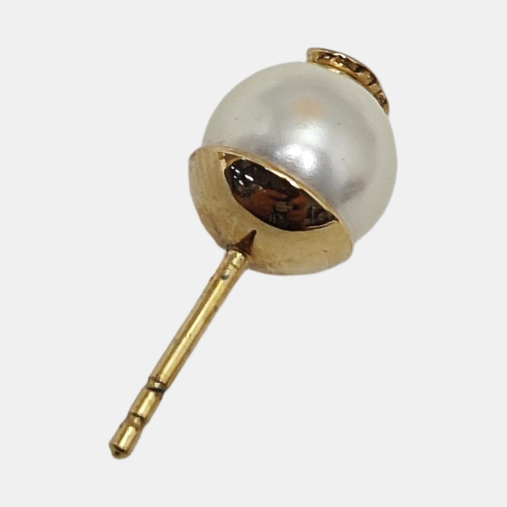 Danseuse Etoile Metal White Stud Earrings