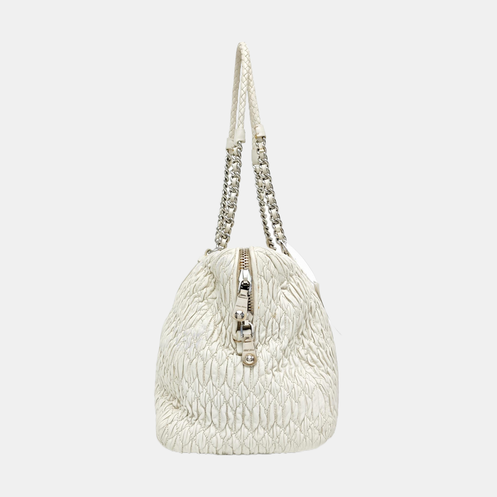 Avenue Quilted Lambskin White