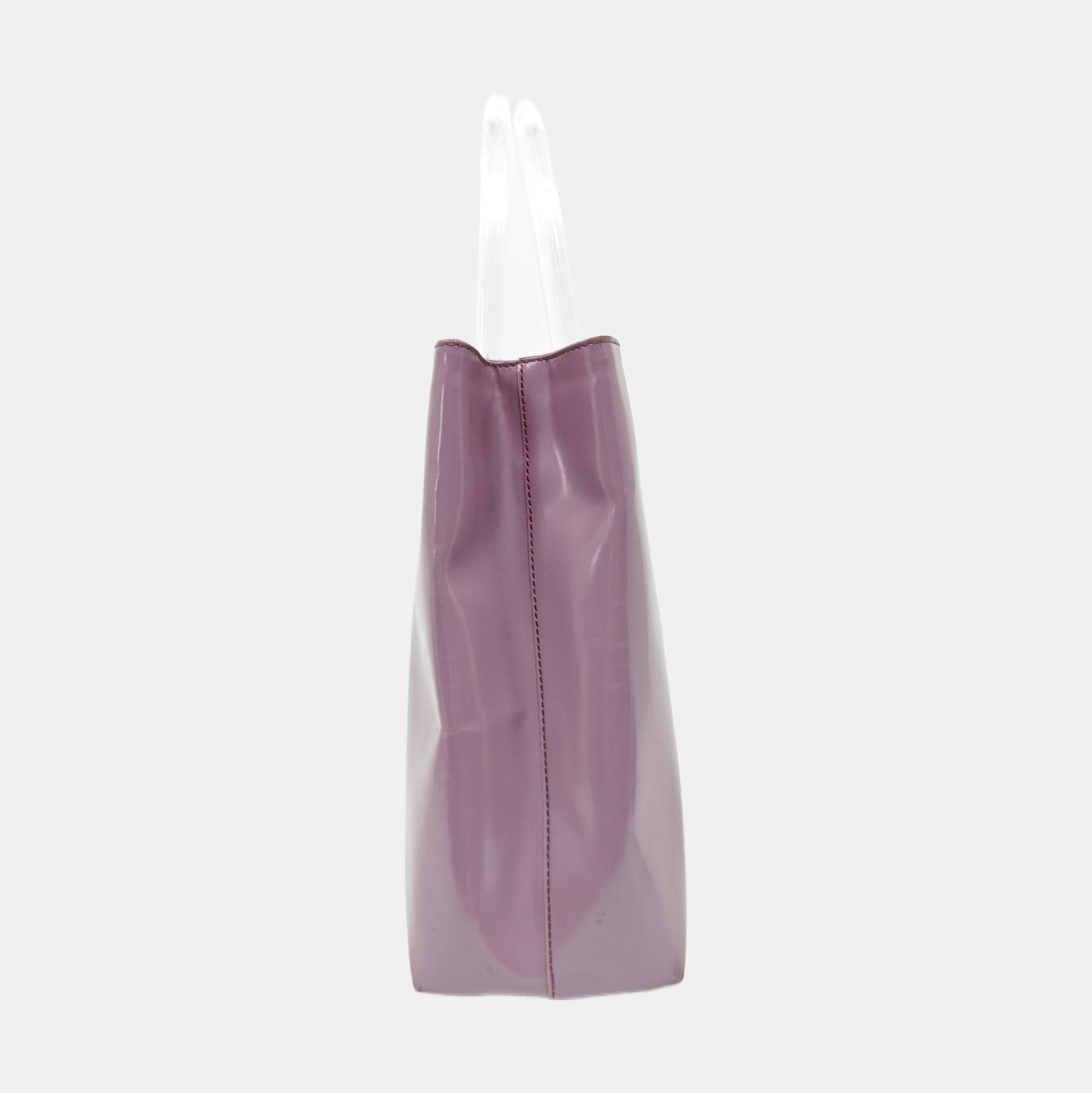 Calfskin Top Handle Bag Purple