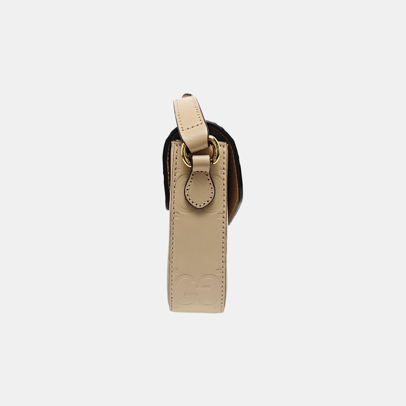 Monogram Calfskin Shoulder Bag Super Mini Beige