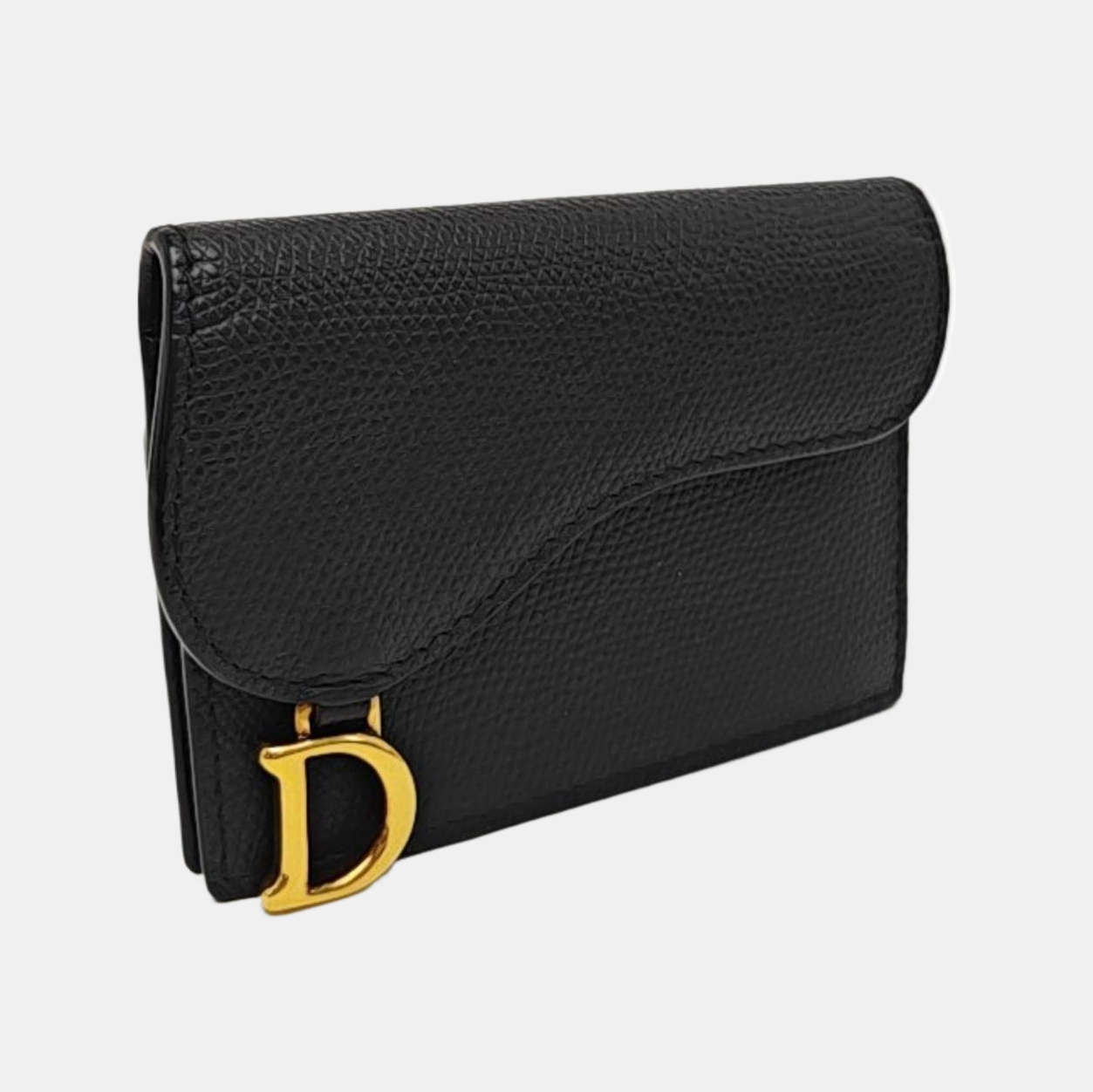 Saddle Mini Calfskin Black Card Holder