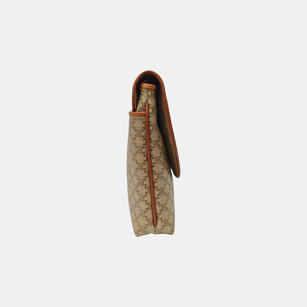 Coated Canvas Shoulder Bag Brown