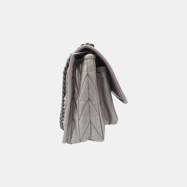 Quilted Calfskin Shoulder Bag Gray