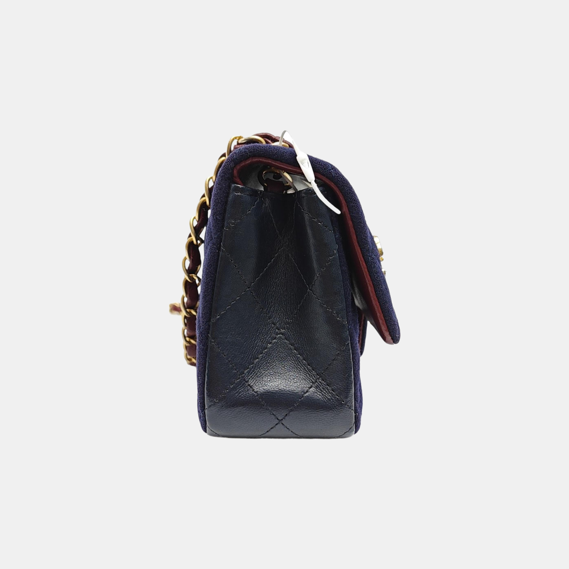 CLASSIC FLAP Mini Quilted Fabric Blue