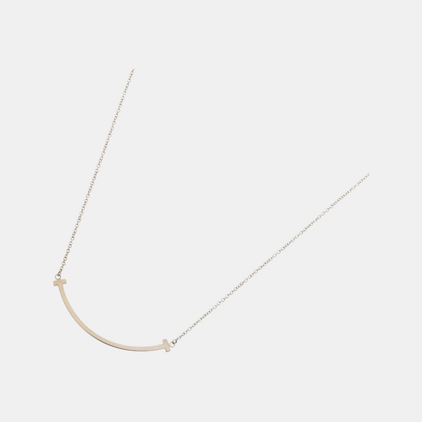 Tiffany T 18k White Gold Silver Necklace