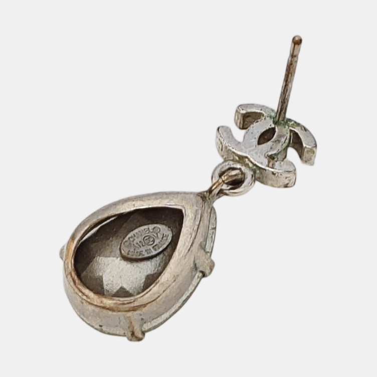 CC Logo Metal Silver Earrings
