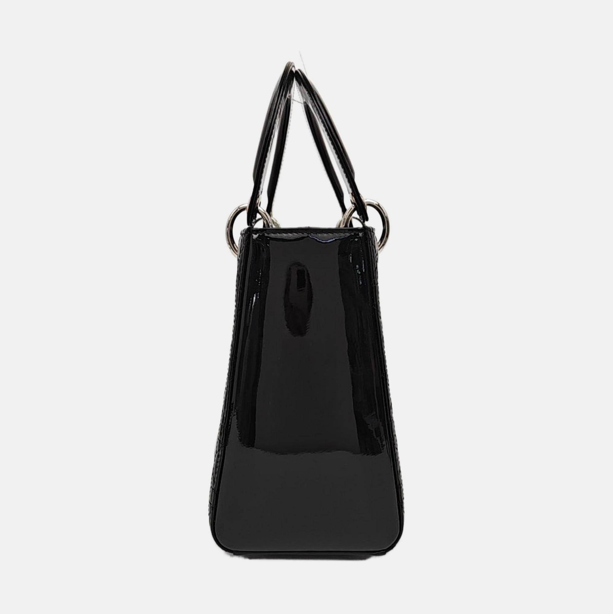 Lady Dior Medium Cannage Patent Leather Black