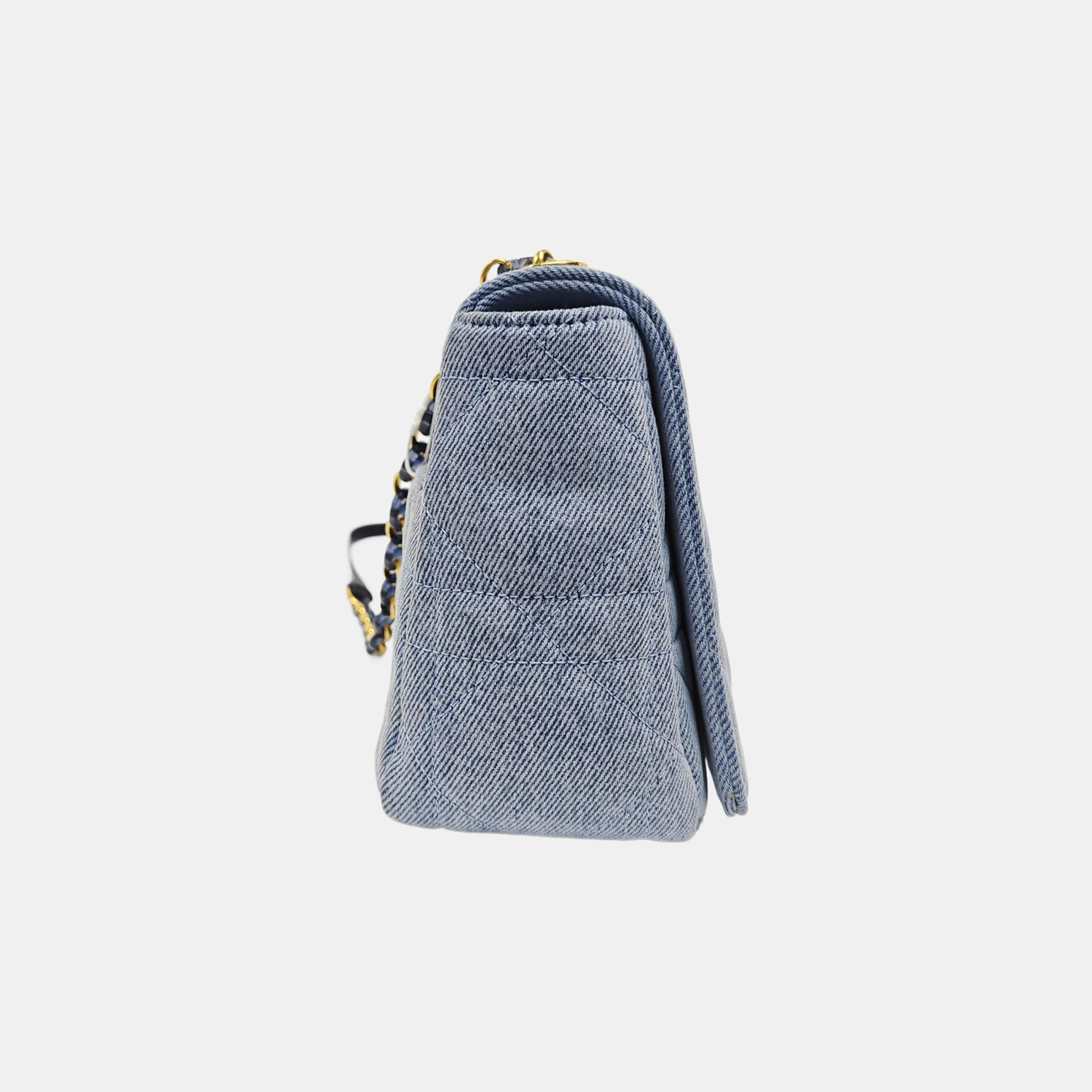 Dior Caro Medium Quilted Denim Blue