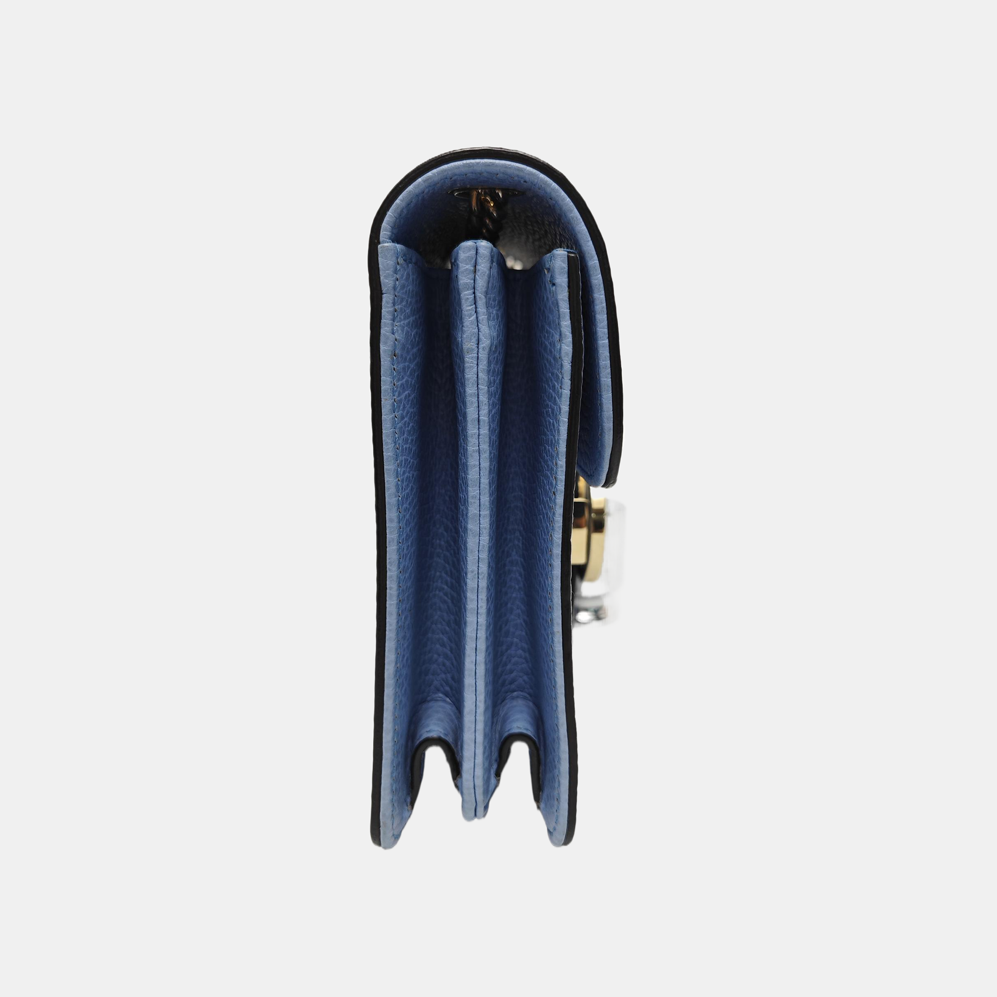 Interlocking G Small Calfskin Blue