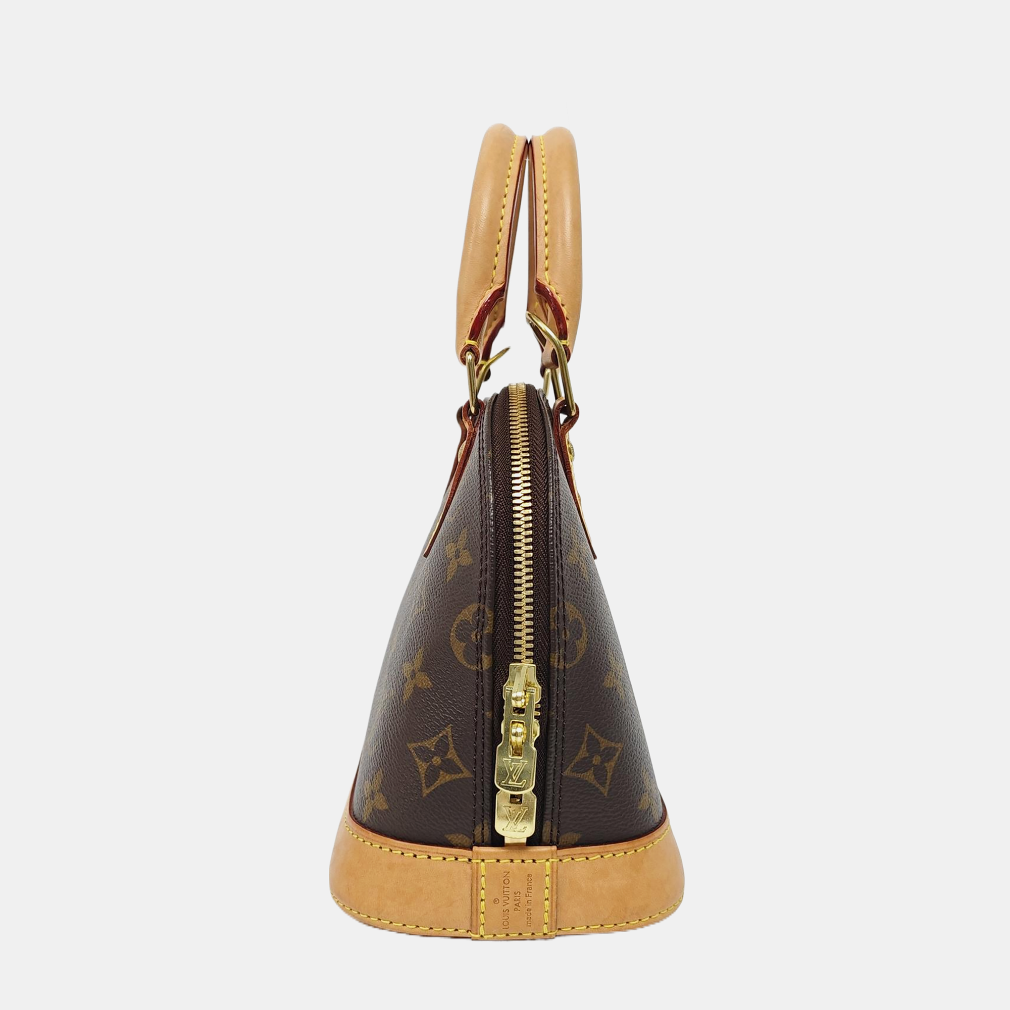 ALMA BB Monogram Coated Canvas Brown