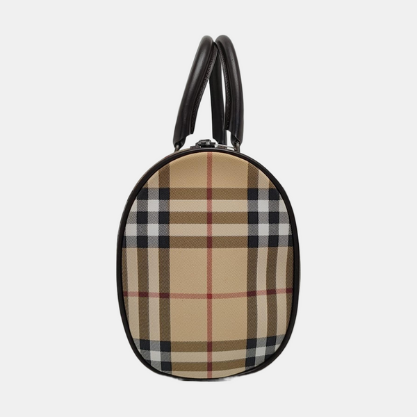 Coated Canvas Clutch Brown