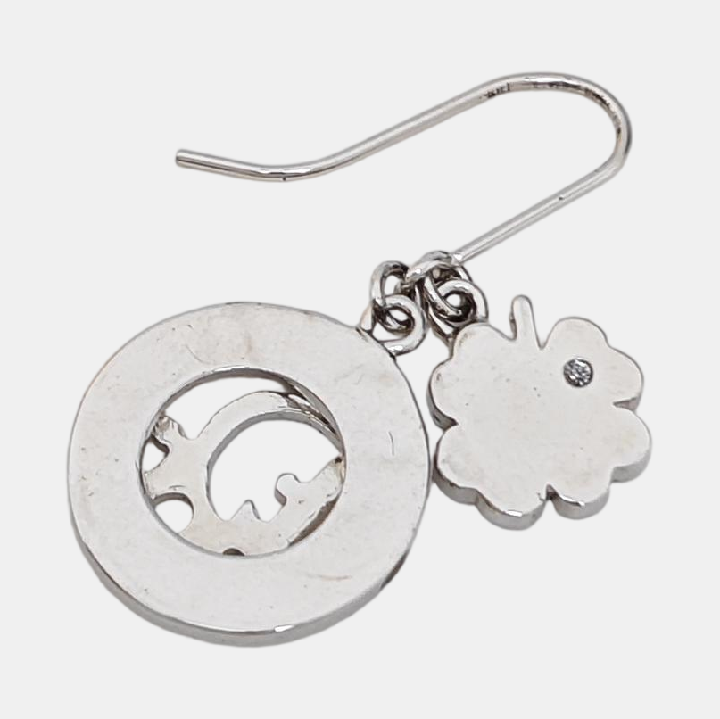 Dior Oblique Metal Silver Stud Earrings