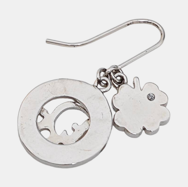 Dior Oblique Metal Silver Stud Earrings
