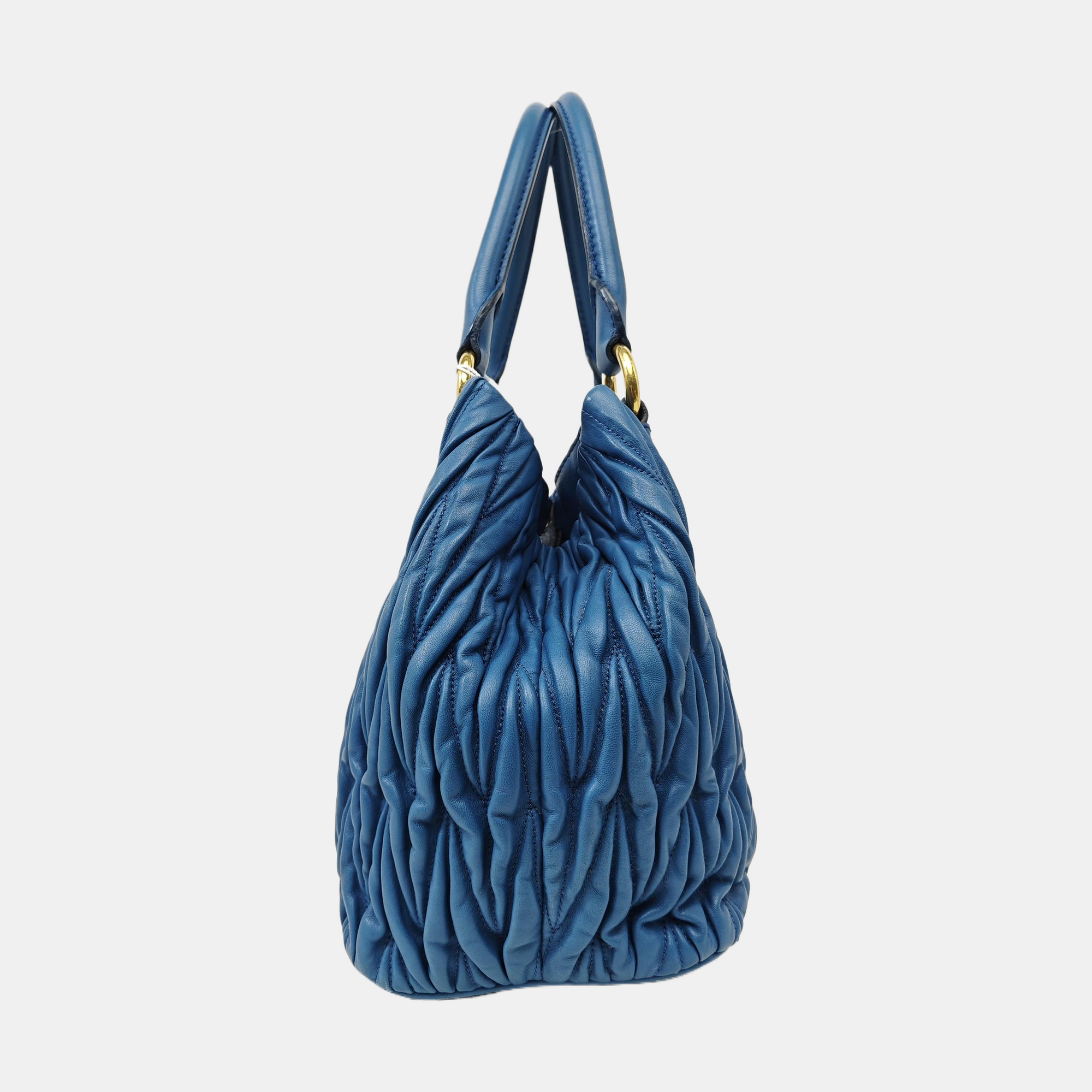 Quilted Lambskin Tote Bag Blue