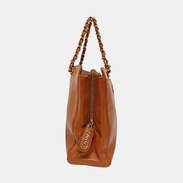 LOGO EMBROIDERED Grained Calfskin Orange