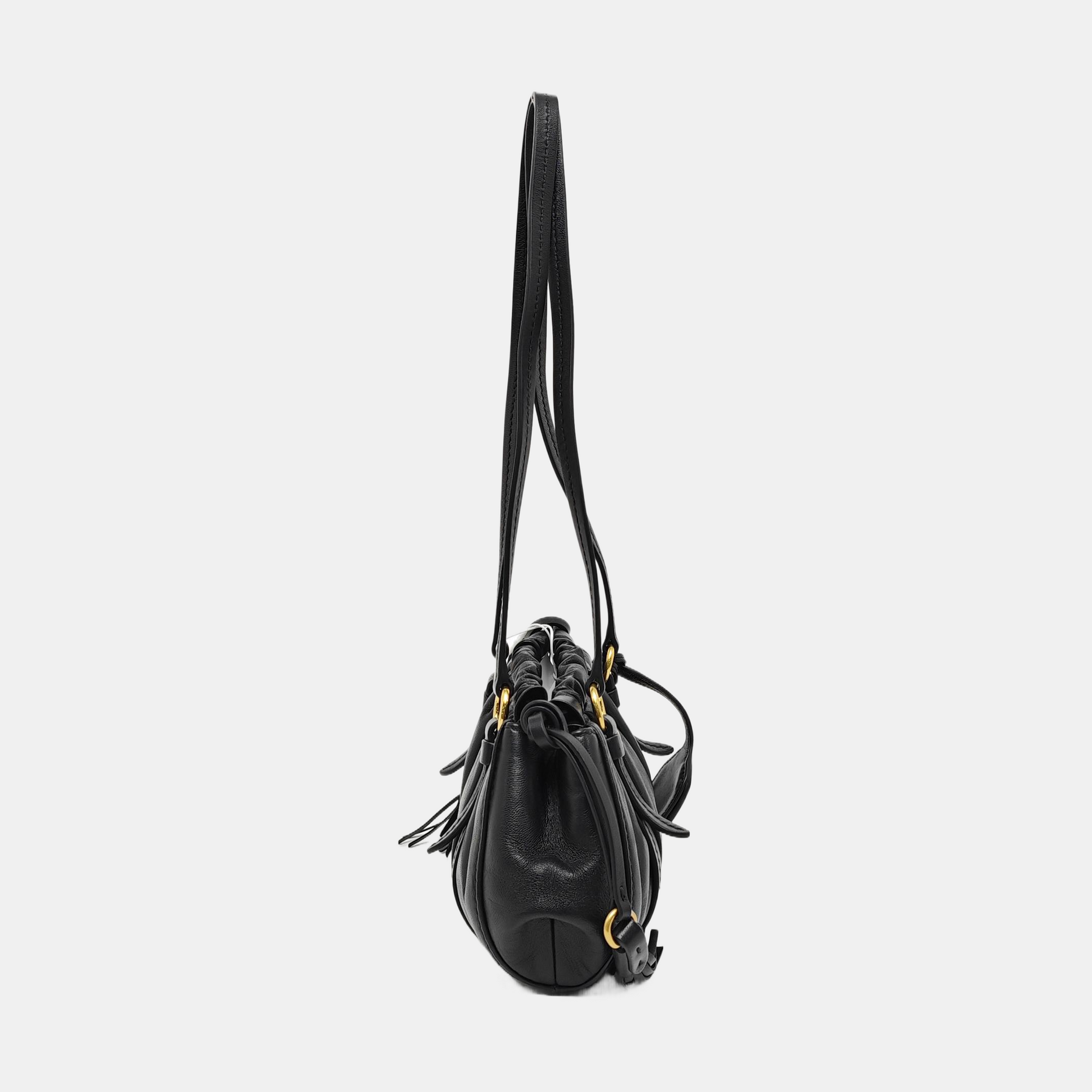 Lambskin Shoulder Bag Black