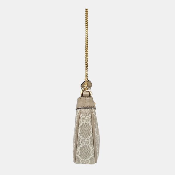 Ophidia Mini Monogram Coated Canvas Beige