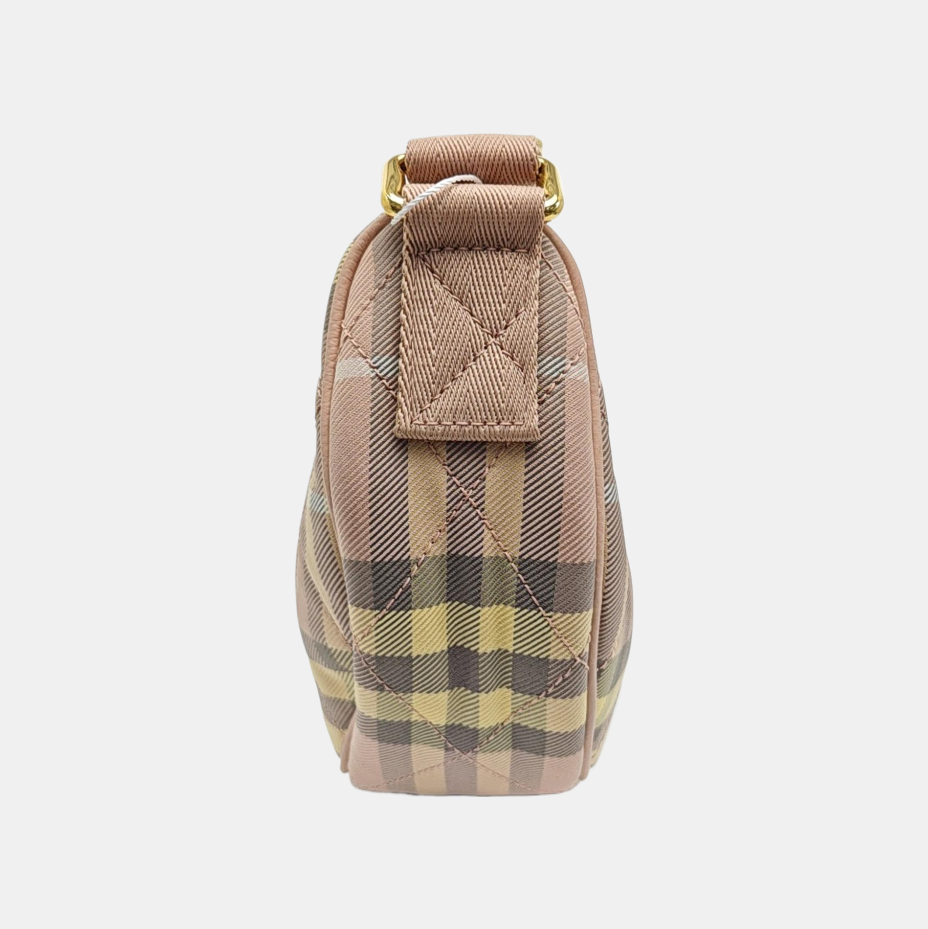 Quilted Canvas Shoulder Bag Pink