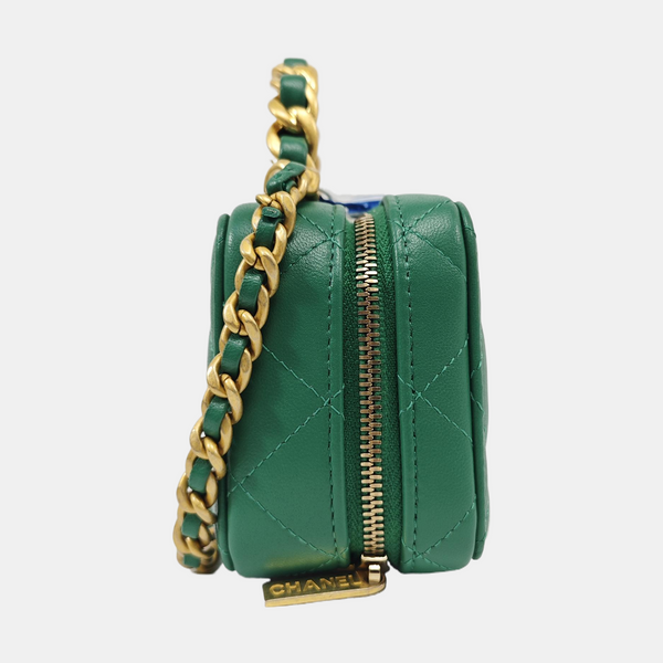 Quilted Lambskin Shoulder Bag Green
