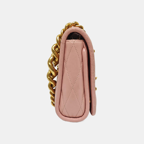 Quilted Leather Shoulder Bag Pink