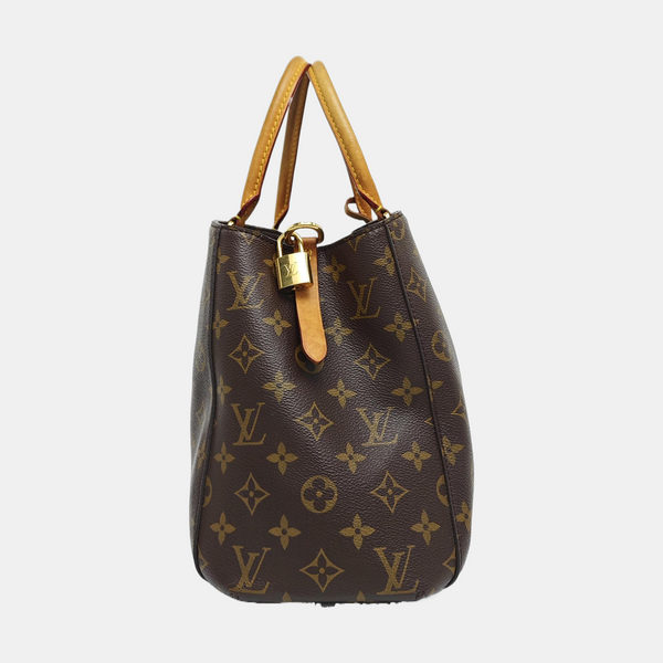 MONTAIGNE MM Monogram Coated Canvas Brown