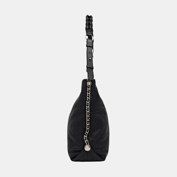 Quilted Calfskin Tote Bag Medium Black