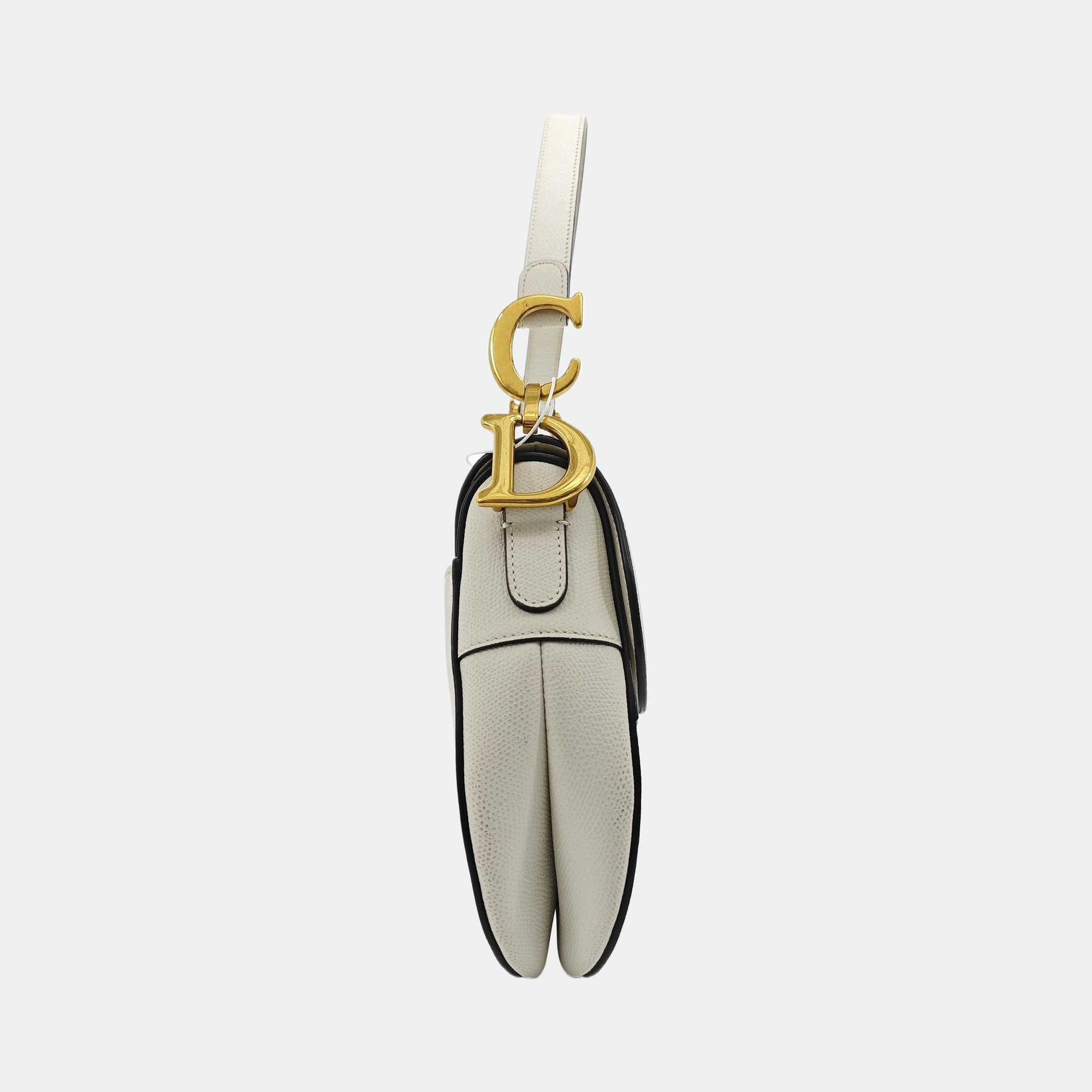 Saddle Medium Calfskin White