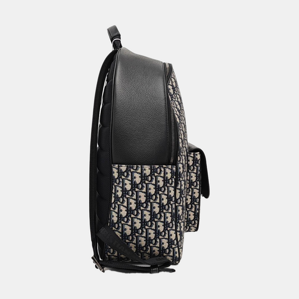 Oblique Canvas Backpack Beige