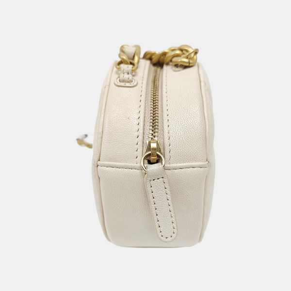 CHANEL 19 Small Quilted Lambskin White