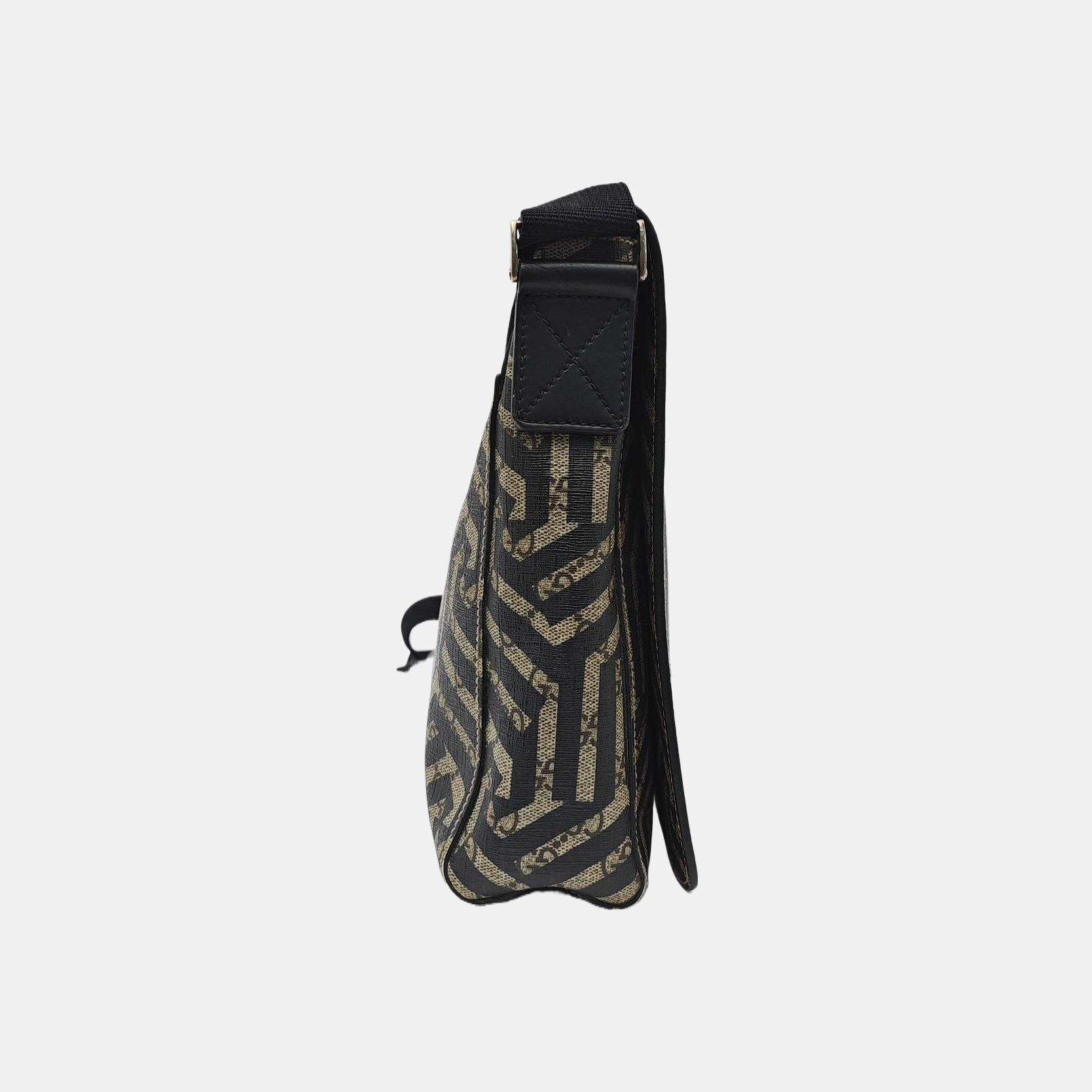 Coated Canvas Shoulder Bag Brown