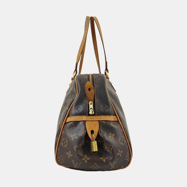 MONTORGUEI Monogram Coated Canvas Brown